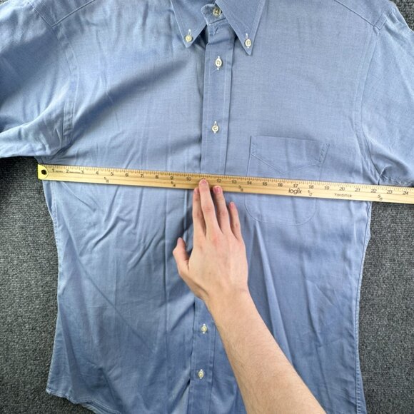 Gitman Bros For Fashion Post Louisville Button Up Shirt 15 33 Solid TTX 2x2 Blue - Picture 5 of 15